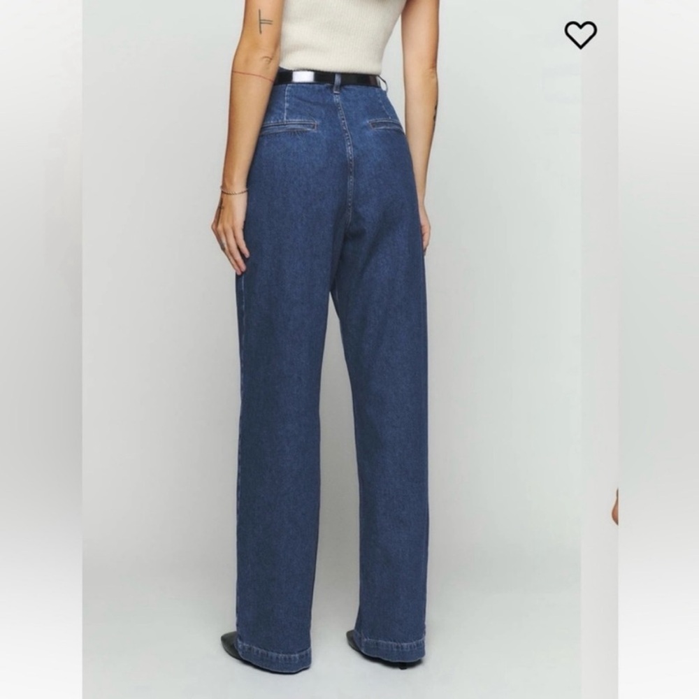 Reformation Montauk pleated trouser wide leg jean | size 26 - Picture 2 of 11